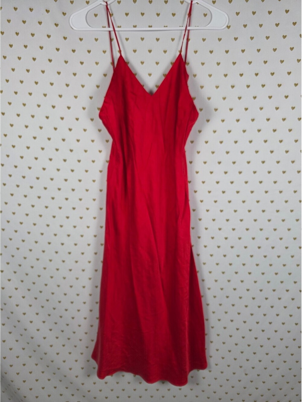 Vintage Victoria's Secret 100% Silk Red Maxi Nightgown Slip Dress M